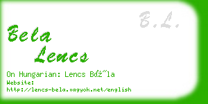 bela lencs business card